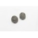 Stud Earrings Silver 925 Sterling Women Marcasite Stone C 432